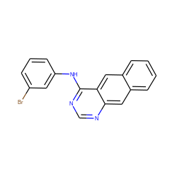 Brc1cccc(Nc2ncnc3cc4ccccc4cc23)c1 ZINC000003815025