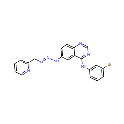 Brc1cccc(Nc2ncnc3ccc(N/N=N/Cc4ccccn4)cc23)c1 ZINC000013527508