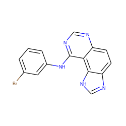 Brc1cccc(Nc2ncnc3ccc4nc[nH]c4c23)c1 ZINC000003815222