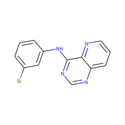 Brc1cccc(Nc2ncnc3cccnc23)c1 ZINC000003815227