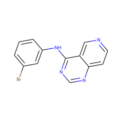 Brc1cccc(Nc2ncnc3ccncc23)c1 ZINC000003815229