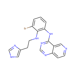 Brc1cccc(Nc2ncnc3ccncc23)c1NCCc1c[nH]cn1 ZINC000029133028