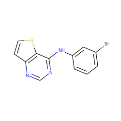 Brc1cccc(Nc2ncnc3ccsc23)c1 ZINC000003815185