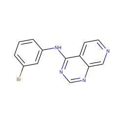 Brc1cccc(Nc2ncnc3cnccc23)c1 ZINC000003815247