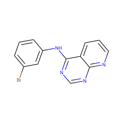 Brc1cccc(Nc2ncnc3ncccc23)c1 ZINC000003815375