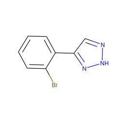 Brc1ccccc1-c1cn[nH]n1 ZINC000034027814