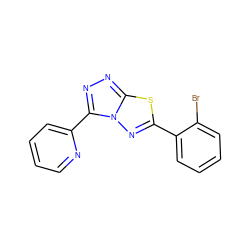 Brc1ccccc1-c1nn2c(-c3ccccn3)nnc2s1 ZINC000009051048