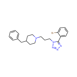 Brc1ccccc1-c1nnnn1CCCN1CCC(Cc2ccccc2)CC1 ZINC001772642119