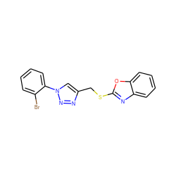 Brc1ccccc1-n1cc(CSc2nc3ccccc3o2)nn1 ZINC000169340322