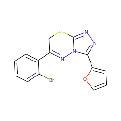 Brc1ccccc1C1=Nn2c(nnc2-c2ccco2)SC1 ZINC000005555027