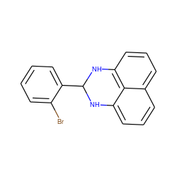 Brc1ccccc1C1Nc2cccc3cccc(c23)N1 ZINC000004133126