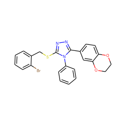 Brc1ccccc1CSc1nnc(-c2ccc3c(c2)OCCO3)n1-c1ccccc1 ZINC000072114692