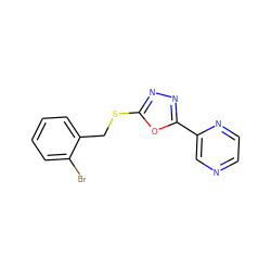 Brc1ccccc1CSc1nnc(-c2cnccn2)o1 ZINC000095575561