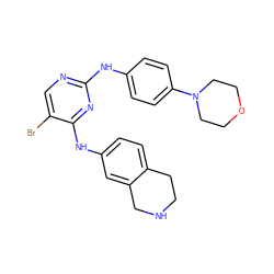 Brc1cnc(Nc2ccc(N3CCOCC3)cc2)nc1Nc1ccc2c(c1)CNCC2 ZINC000203003422