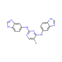 Brc1cnc(Nc2ccc3[nH]cnc3c2)nc1Nc1ccc2[nH]cnc2c1 ZINC000028478282