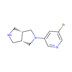 Brc1cncc(N2C[C@@H]3CNC[C@@H]3C2)c1 ZINC000033967347