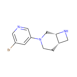 Brc1cncc(N2CC[C@H]3CN[C@H]3C2)c1 ZINC000035080294