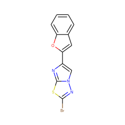 Brc1nn2cc(-c3cc4ccccc4o3)nc2s1 ZINC000037353239