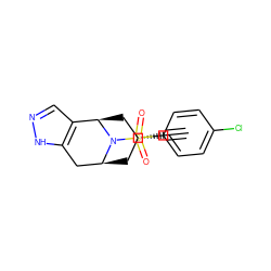 C#C[C@@H]1C[C@H]2Cc3[nH]ncc3[C@@H](C1)N2S(=O)(=O)c1ccc(Cl)cc1 ZINC000045258888