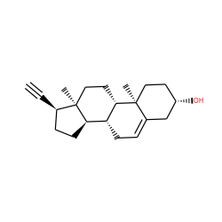 C#C[C@@H]1CC[C@@H]2[C@H]3CC=C4C[C@@H](O)CC[C@]4(C)[C@H]3CC[C@]12C ZINC000253646501