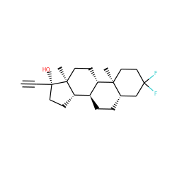 C#C[C@]1(O)CC[C@H]2[C@@H]3CC[C@H]4CC(F)(F)CC[C@]4(C)[C@H]3CC[C@@]21C ZINC000004897011