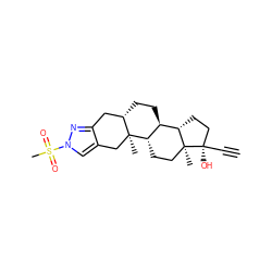 C#C[C@]1(O)CC[C@H]2[C@@H]3CC[C@H]4Cc5nn(S(C)(=O)=O)cc5C[C@]4(C)[C@H]3CC[C@@]21C ZINC000003804898