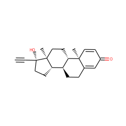 C#C[C@]1(O)CC[C@H]2[C@@H]3CCC4=CC(=O)C=C[C@]4(C)[C@H]3CC[C@@]21C ZINC000028876704