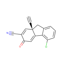 C#C[C@]12C=C(C#N)C(=O)C=C1c1c(Cl)cccc1C2 ZINC000473135280
