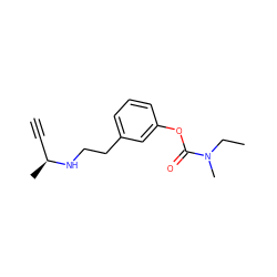 C#C[C@H](C)NCCc1cccc(OC(=O)N(C)CC)c1 ZINC000013492355