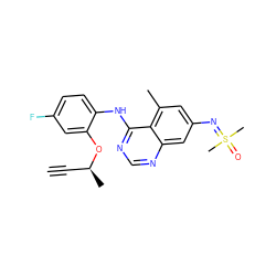 C#C[C@H](C)Oc1cc(F)ccc1Nc1ncnc2cc(N=S(C)(C)=O)cc(C)c12 ZINC001772598132