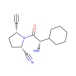 C#C[C@H]1CC[C@@H](C#N)N1C(=O)[C@@H](N)C1CCCCC1 ZINC000014950297