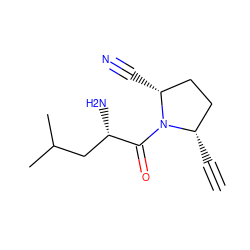 C#C[C@H]1CC[C@@H](C#N)N1C(=O)[C@@H](N)CC(C)C ZINC000014950285