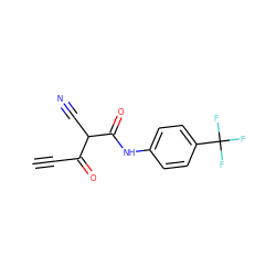 C#CC(=O)C(C#N)C(=O)Nc1ccc(C(F)(F)F)cc1 ZINC000100785223