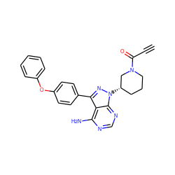 C#CC(=O)N1CCC[C@H](n2nc(-c3ccc(Oc4ccccc4)cc3)c3c(N)ncnc32)C1 ZINC000096167581