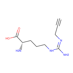 C#CC/N=C(/N)NCCC[C@H](N)C(=O)O ZINC000013606628