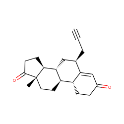 C#CC[C@@H]1C[C@@H]2[C@H](CC[C@]3(C)C(=O)CC[C@@H]23)[C@H]2CCC(=O)C=C12 ZINC000013765644