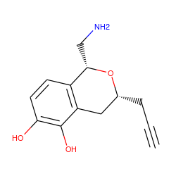 C#CC[C@@H]1Cc2c(ccc(O)c2O)[C@H](CN)O1 ZINC000013823822