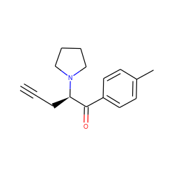 C#CC[C@H](C(=O)c1ccc(C)cc1)N1CCCC1 ZINC000013682207