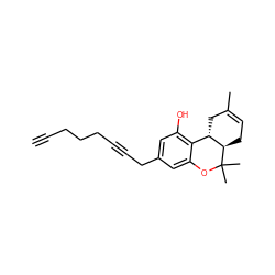 C#CCCCC#CCc1cc(O)c2c(c1)OC(C)(C)[C@@H]1CC=C(C)C[C@@H]21 ZINC000013557653