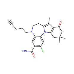 C#CCCCN1CCc2c(C)c3c(n2-c2cc(Cl)c(C(N)=O)cc21)CC(C)(C)CC3=O ZINC000299864831