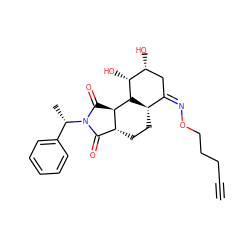 C#CCCCO/N=C1/C[C@@H](O)[C@@H](O)[C@@H]2[C@@H]3C(=O)N([C@@H](C)c4ccccc4)C(=O)[C@H]3CC[C@@H]12 ZINC000102431486