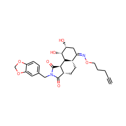 C#CCCCO/N=C1/C[C@@H](O)[C@@H](O)[C@@H]2[C@@H]3C(=O)N(Cc4ccc5c(c4)OCO5)C(=O)[C@H]3CC[C@@H]12 ZINC000034148853