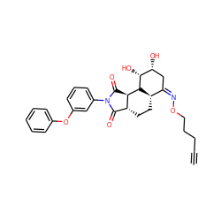 C#CCCCO/N=C1/C[C@@H](O)[C@@H](O)[C@@H]2[C@@H]3C(=O)N(c4cccc(Oc5ccccc5)c4)C(=O)[C@H]3CC[C@@H]12 ZINC000038149192
