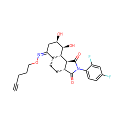 C#CCCCO/N=C1/C[C@@H](O)[C@@H](O)[C@H]2[C@@H]1CC[C@H]1C(=O)N(c3ccc(F)cc3F)C(=O)[C@H]21 ZINC000008035799