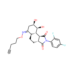 C#CCCCO/N=C1/C[C@@H](O)[C@@H](O)[C@H]2[C@H]1CC[C@H]1C(=O)N(c3ccc(F)cc3F)C(=O)[C@H]21 ZINC000008035800