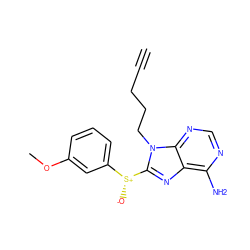 C#CCCCn1c([S@+]([O-])c2cccc(OC)c2)nc2c(N)ncnc21 ZINC000013642823