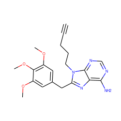 C#CCCCn1c(Cc2cc(OC)c(OC)c(OC)c2)nc2c(N)ncnc21 ZINC000013642858