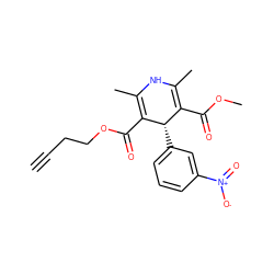 C#CCCOC(=O)C1=C(C)NC(C)=C(C(=O)OC)[C@@H]1c1cccc([N+](=O)[O-])c1 ZINC000049088454