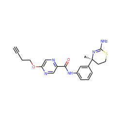 C#CCCOc1cnc(C(=O)Nc2cccc([C@]3(C)CCSC(N)=N3)c2)cn1 ZINC000146805446