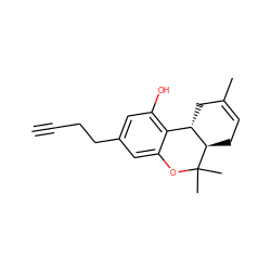 C#CCCc1cc(O)c2c(c1)OC(C)(C)[C@@H]1CC=C(C)C[C@@H]21 ZINC000013557649